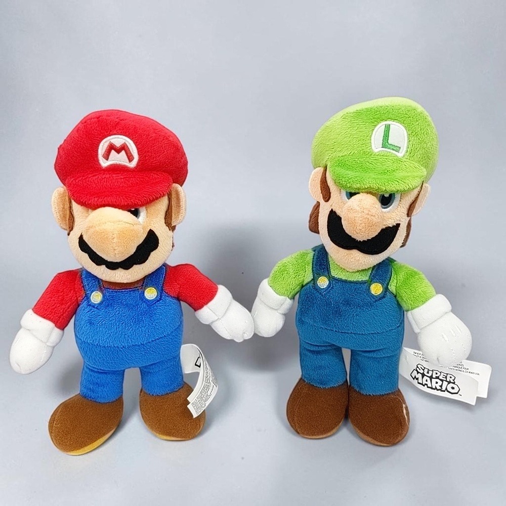 2022 Jakks Pacific Super Mario and Luigi Plush Set 9" Nintendo Toy Figures Lot